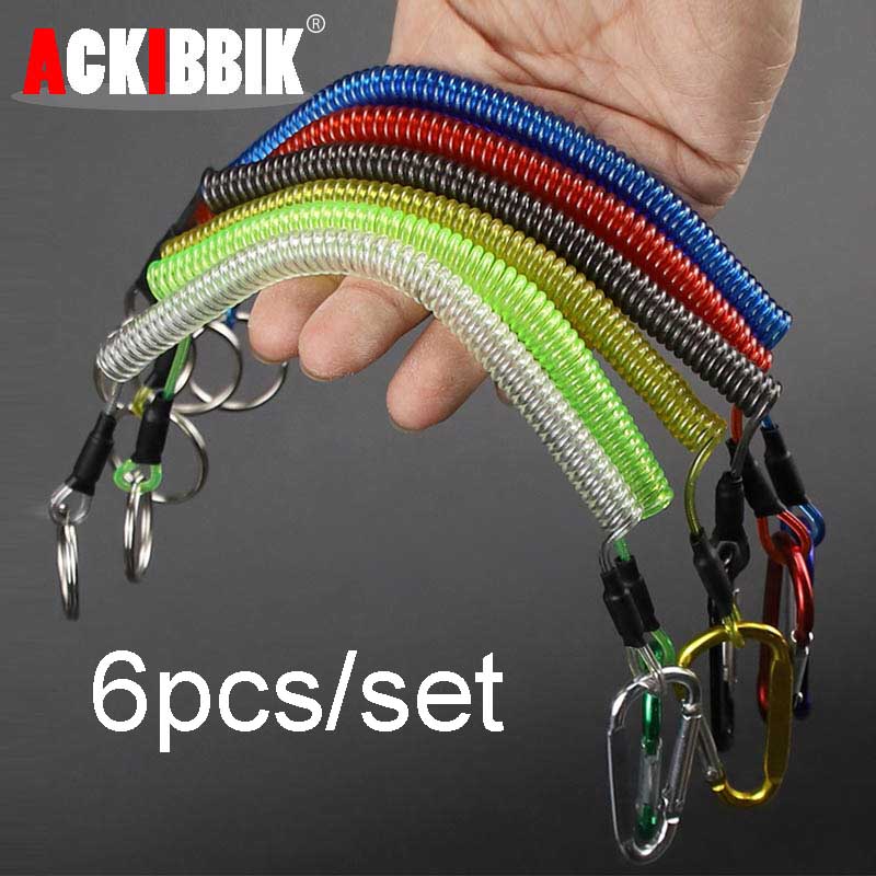 Fishing Kayak Paddle Leash - Ackibbik 6pcs ตกปลา Lanyard Carabiner เชือกตกปลา