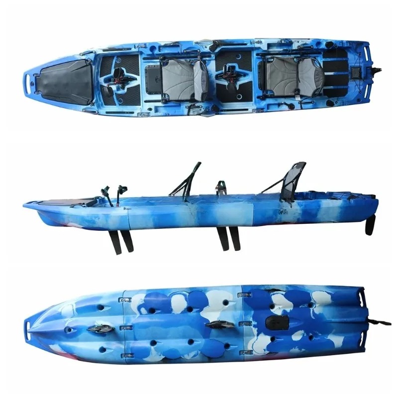 Fishing Kayak Sit In - เรือคายัคตกปลาแบบนั่งบน 2 ที่นั่ง แบบโมดูลาร์ ใช้เท้าถีบและมอเตอร์ไฟฟ้า พร้อมอุปกรณ์เสริม