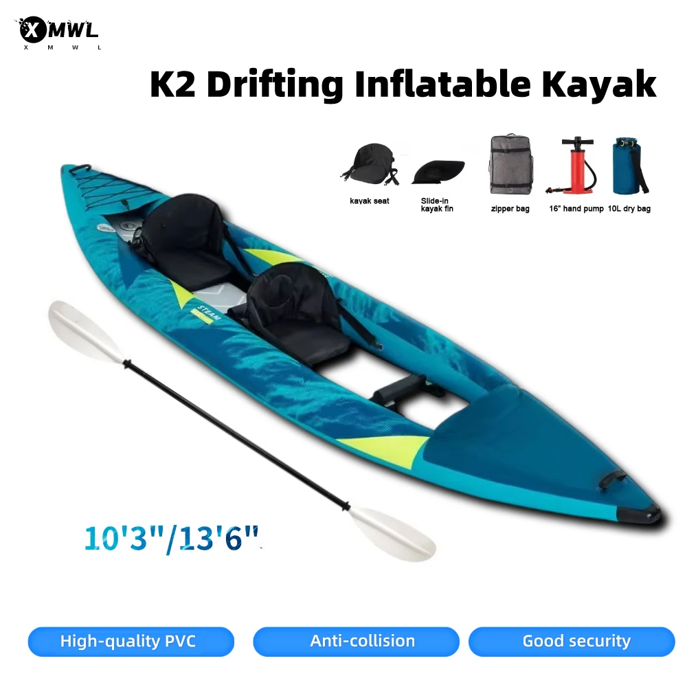 Fishing Kayak Inflatable - เรือคายัคพองลมแบบแคนู สำหรับ 1-2 คน 840D 10'3