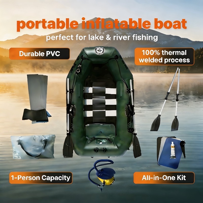 Fishing Kayak Inflatable - เรือตกปลา 1 ที่นั่ง เรือคายัคพองลมราคาถูก พับเก็บได้ พกพาสะดวก