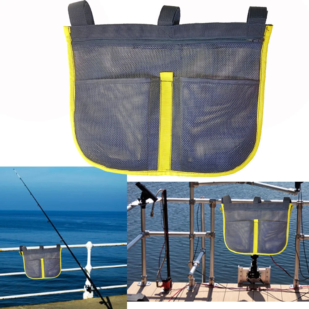 Fishing Kayak Crate - Anti-UV เรือตกปลา Dock Rail ตาข่ายกระเป๋าเก็บกระเป๋าสําหรับเรือคายัค Marine
