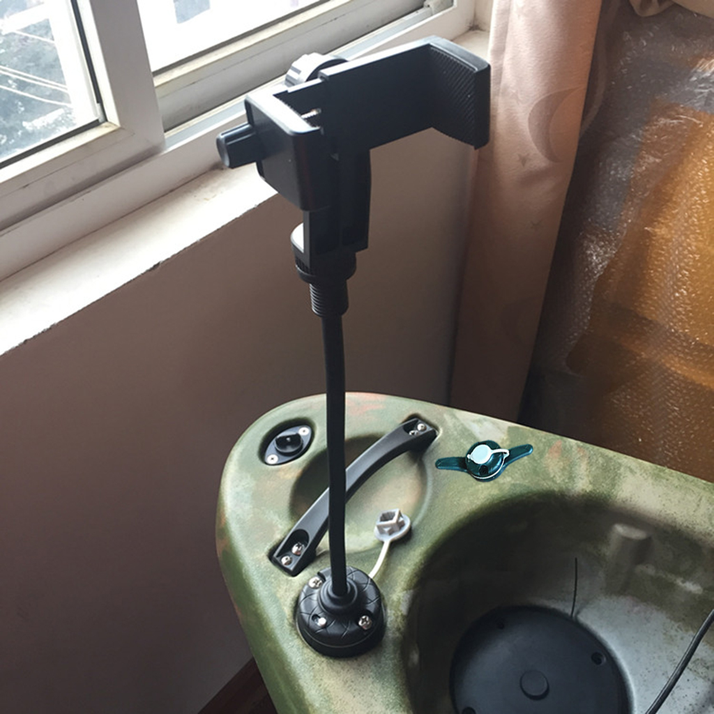 Fishing Kayak Fish Finder Mount - Kayak ผู้ถือโทรศัพท์มือถือสีดำ Fish Finder โทรศัพท์มือถือคลิป Kayak