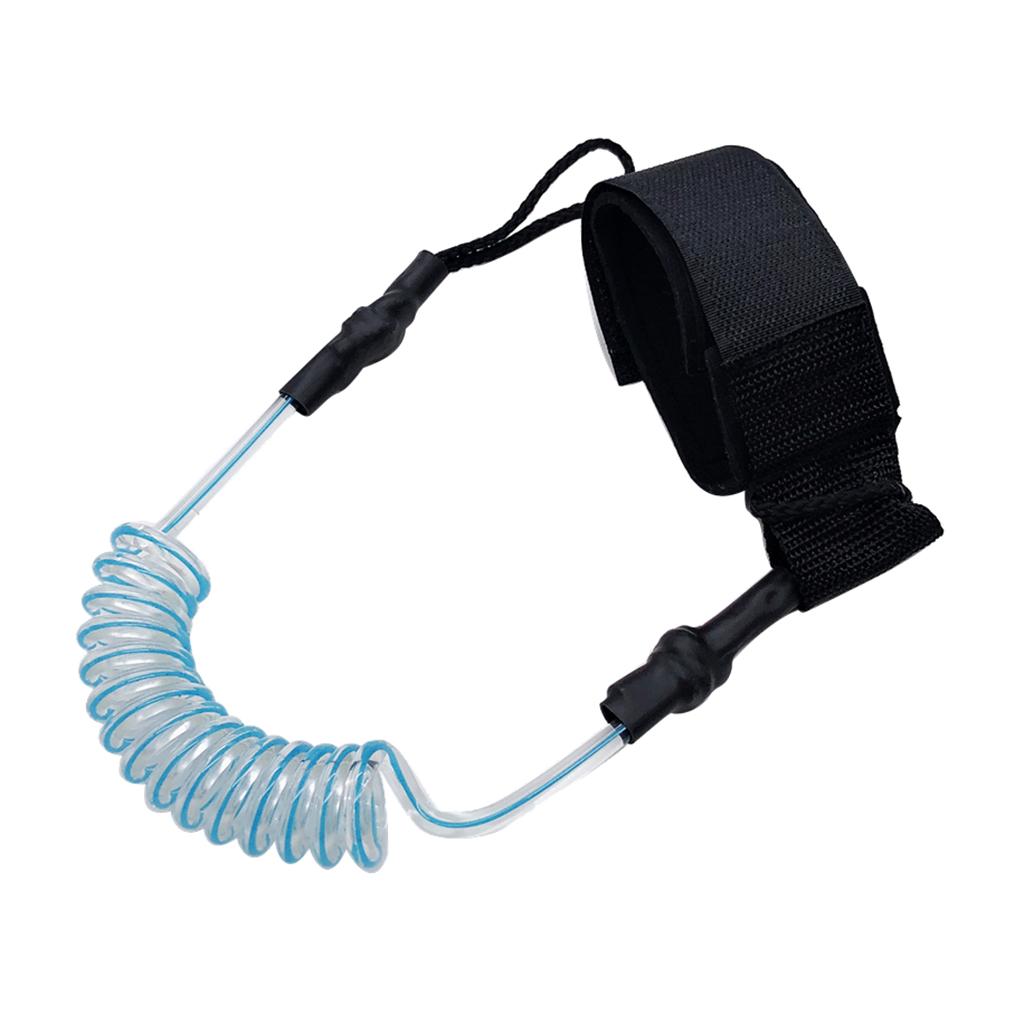 Fishing Kayak Paddle Leash - สายจูงเซิร์ฟบอร์ดแบบขดยาว 4 ฟุต, สายจูงอเนกประสงค์สำหรับไม้พาย/คันเบ็ดตกปลา เหมาะสำหรับการพายเรือคายัค พายเรือแคนู