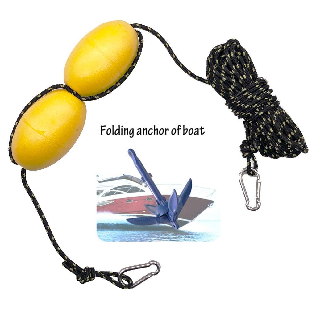 Fishing Kayak Anchor - ทุ่นสมอเรือคายัค PVC แบบลอยน้ำ พร้อมเชือกโยน อุปกรณ์เสริมสำหรับเรือคายัคตกปลาและจัดเก็บของทางทะเล