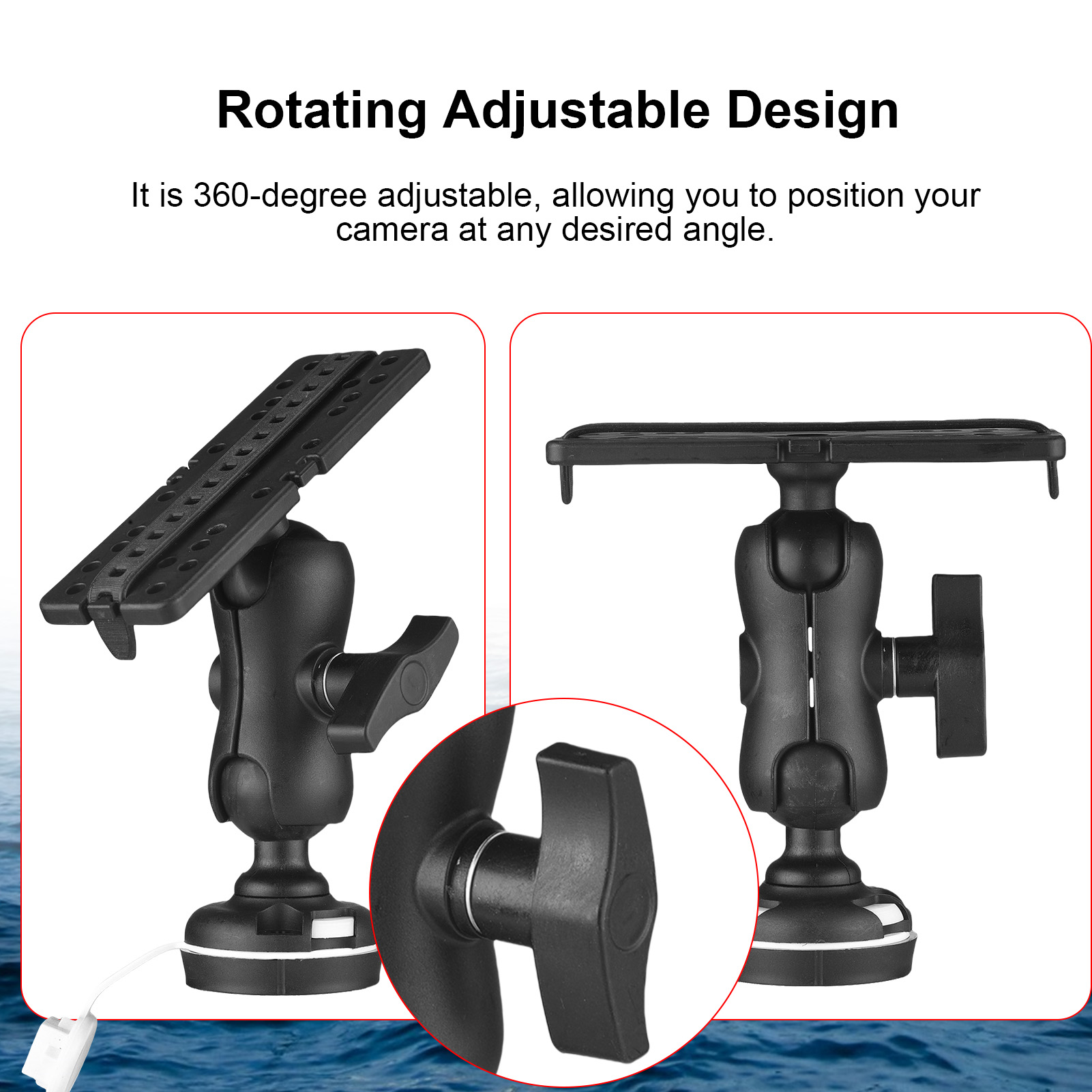 Fishing Kayak Fish Finder Mount - Fish Finder Mount พร้อมฐานสี่เหลี่ยม Kayak Rail
