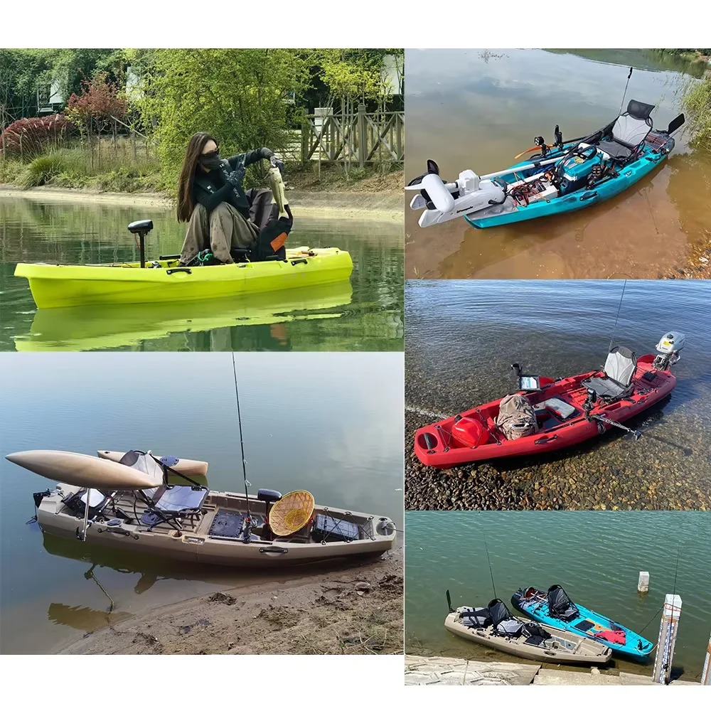 เรือคายัคแบบโมดูลาร์ LLDPE พร้ - Fishing Kayak Pedal Drive บทวิจารณ์และราคา