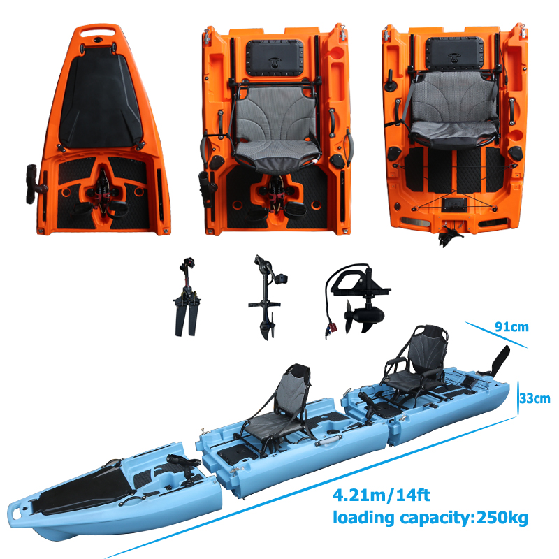 เรือคายัคแบบถอดประกอบได้ 14 ฟุ - Fishing Kayak Sit On Top บทวิจารณ์และราคา