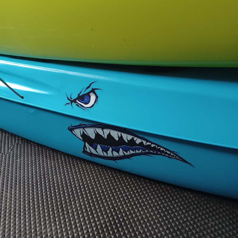 2PCS ฟันฉลามปากเรือสติกเกอร์กั - Fishing Kayak Sit On Top บทวิจารณ์และราคา