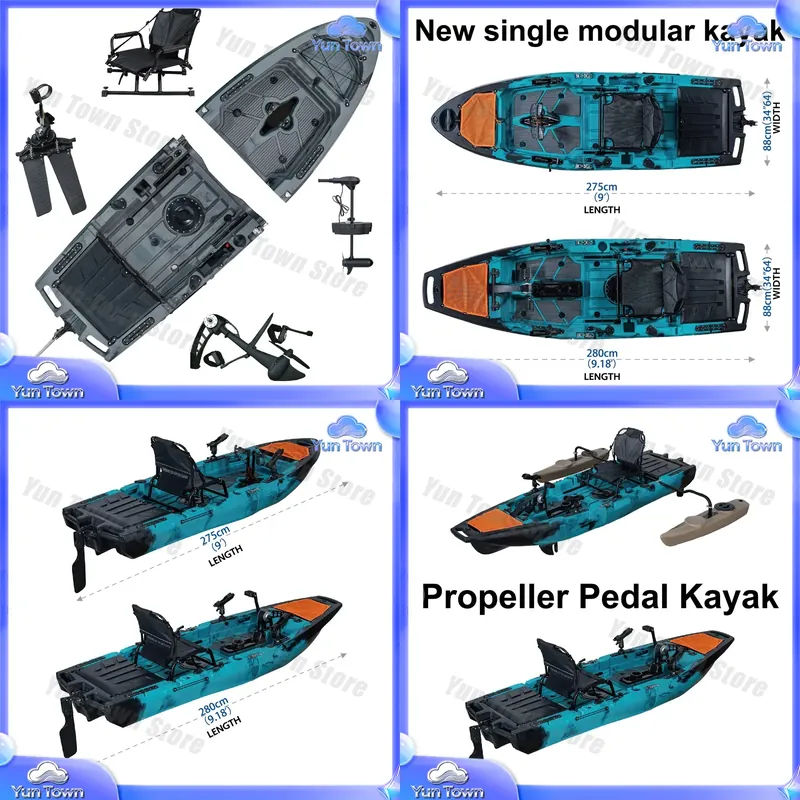 เรือคายัคแบบโมดูลาร์ 9.5 ฟุต แ - Fishing Kayak Pedal Drive บทวิจารณ์และราคา