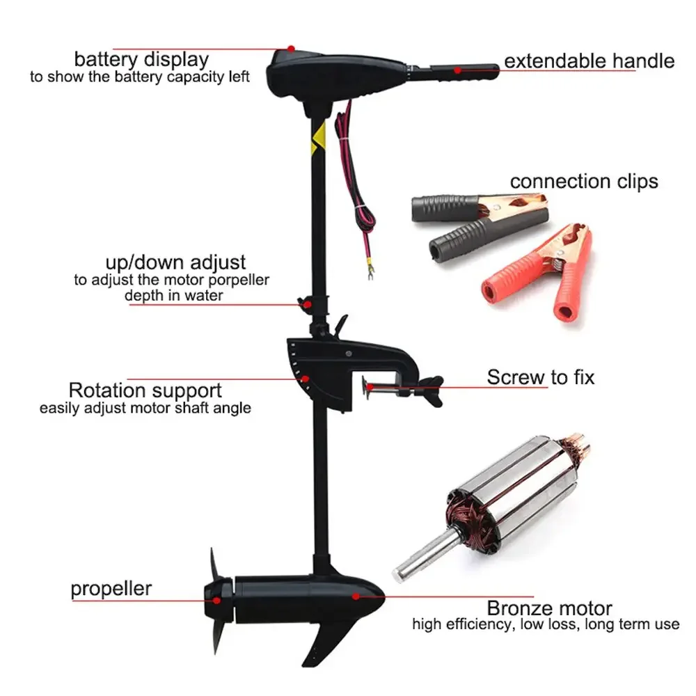 18/28/40/50/60 ปอนด์ 12V ไฟฟ้า - Fishing Kayak Trolling Motor บทวิจารณ์และราคา