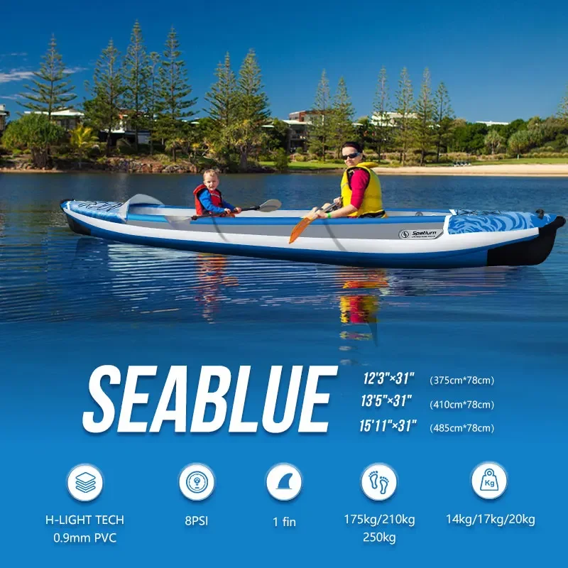เรือคายัคพองลมแบบพกพาพับได้รุ่ - Fishing Kayak Sit In บทวิจารณ์และราคา